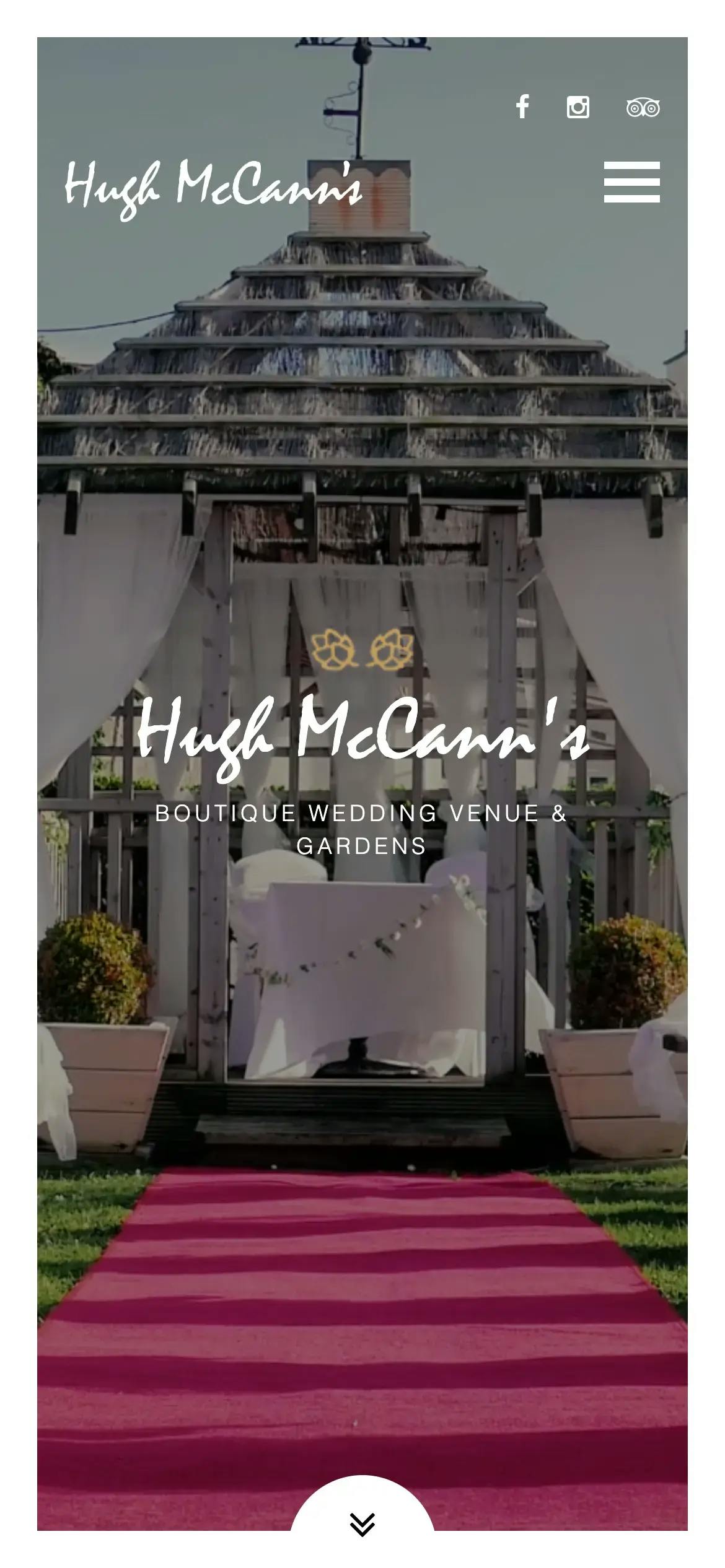 Hugh McCann's home page web design on mobile