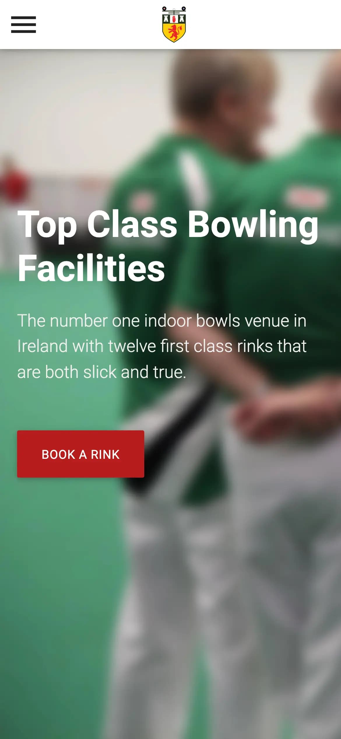 Jim Baker Stadium home page web design on mobile