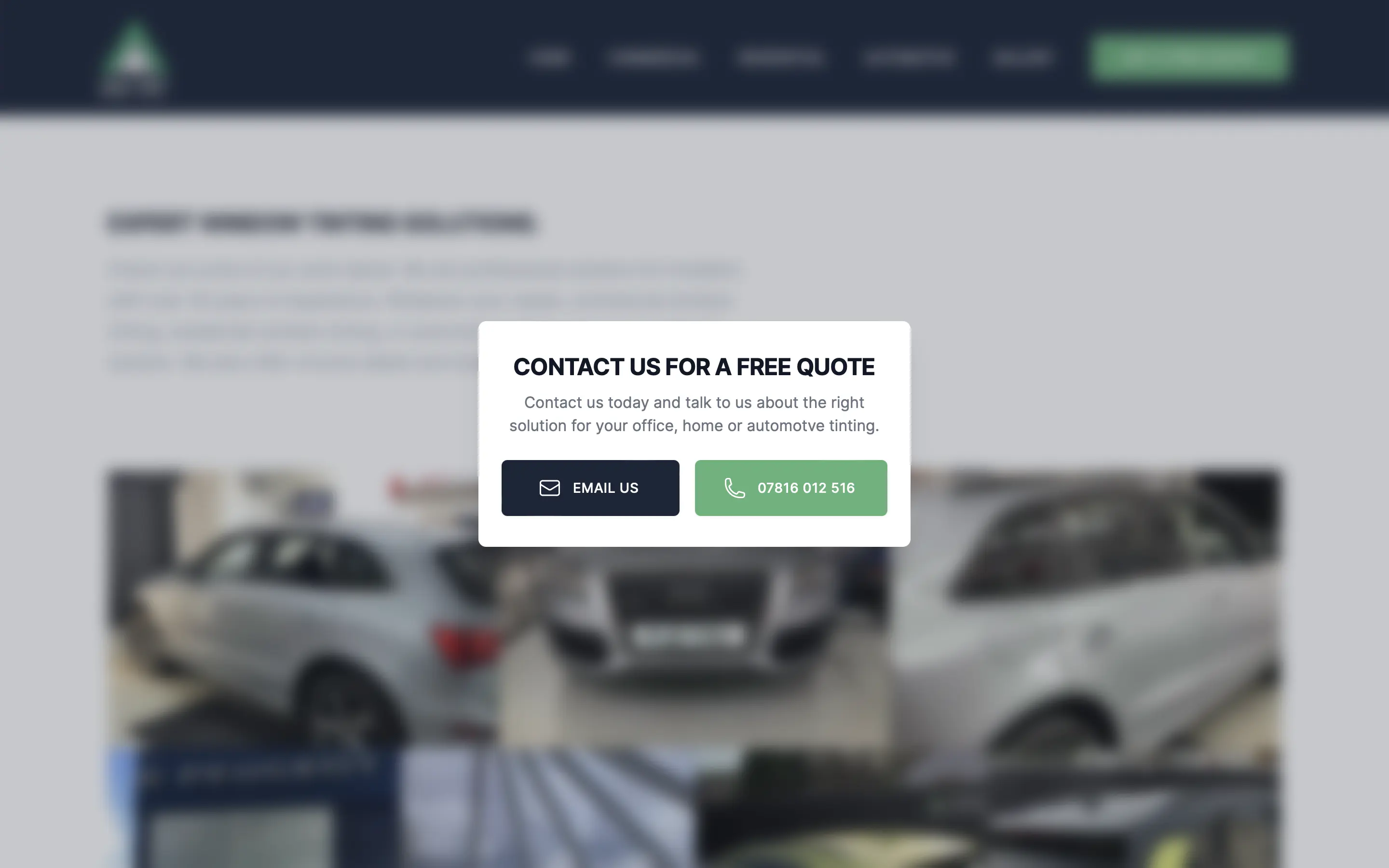 Ad a Tint Contact Modal on Desktop
