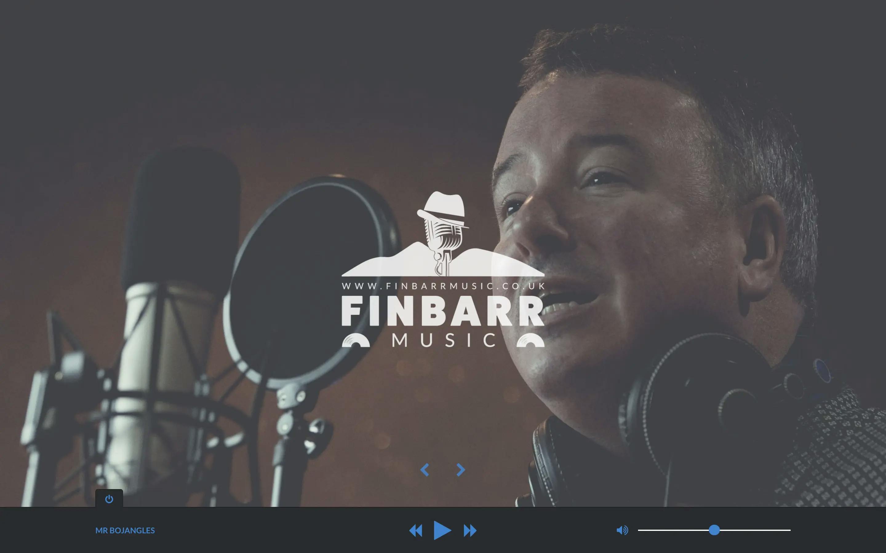 Finbarr Music website homepage screenshot