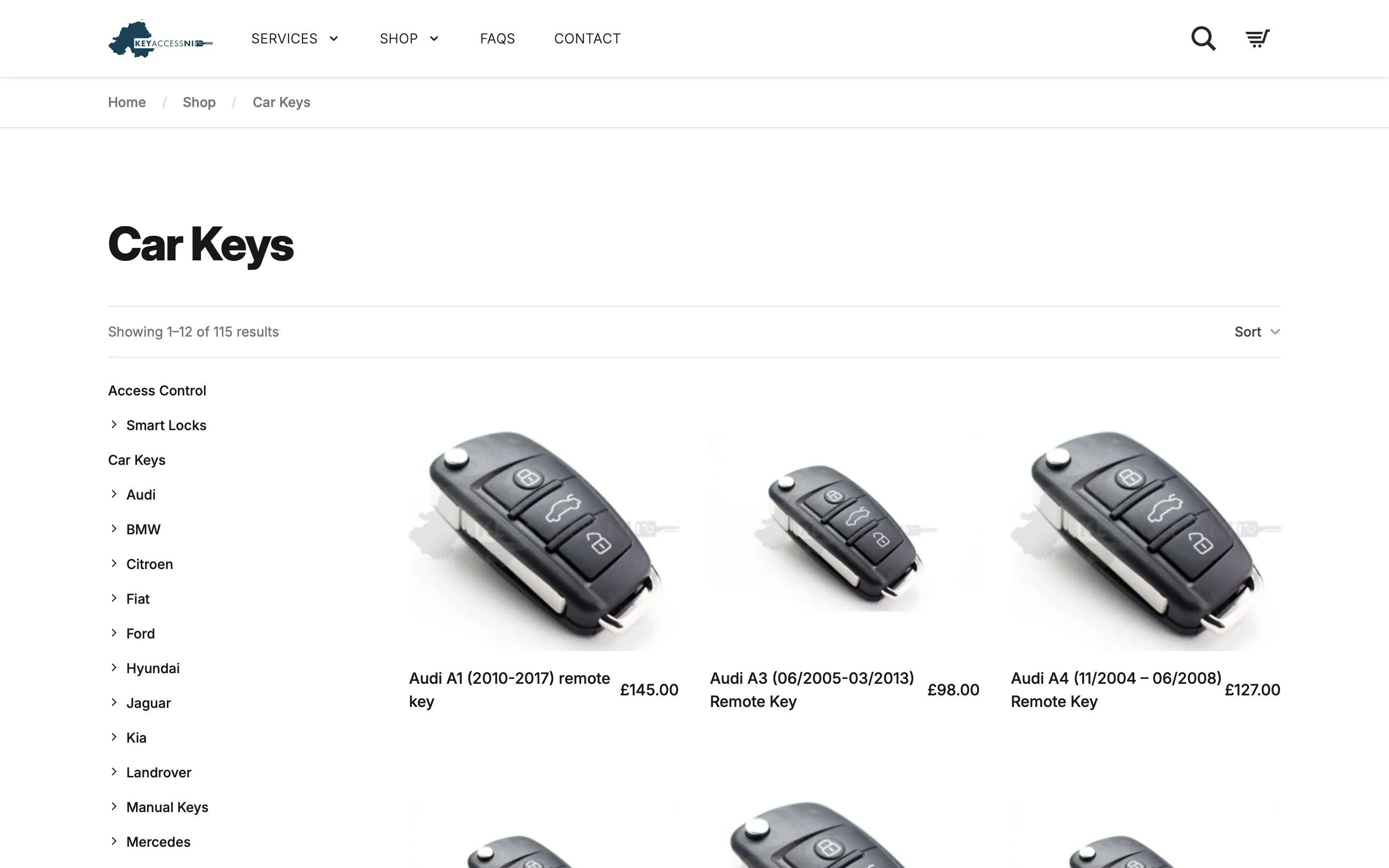 Key Access NI Shop on Desktop