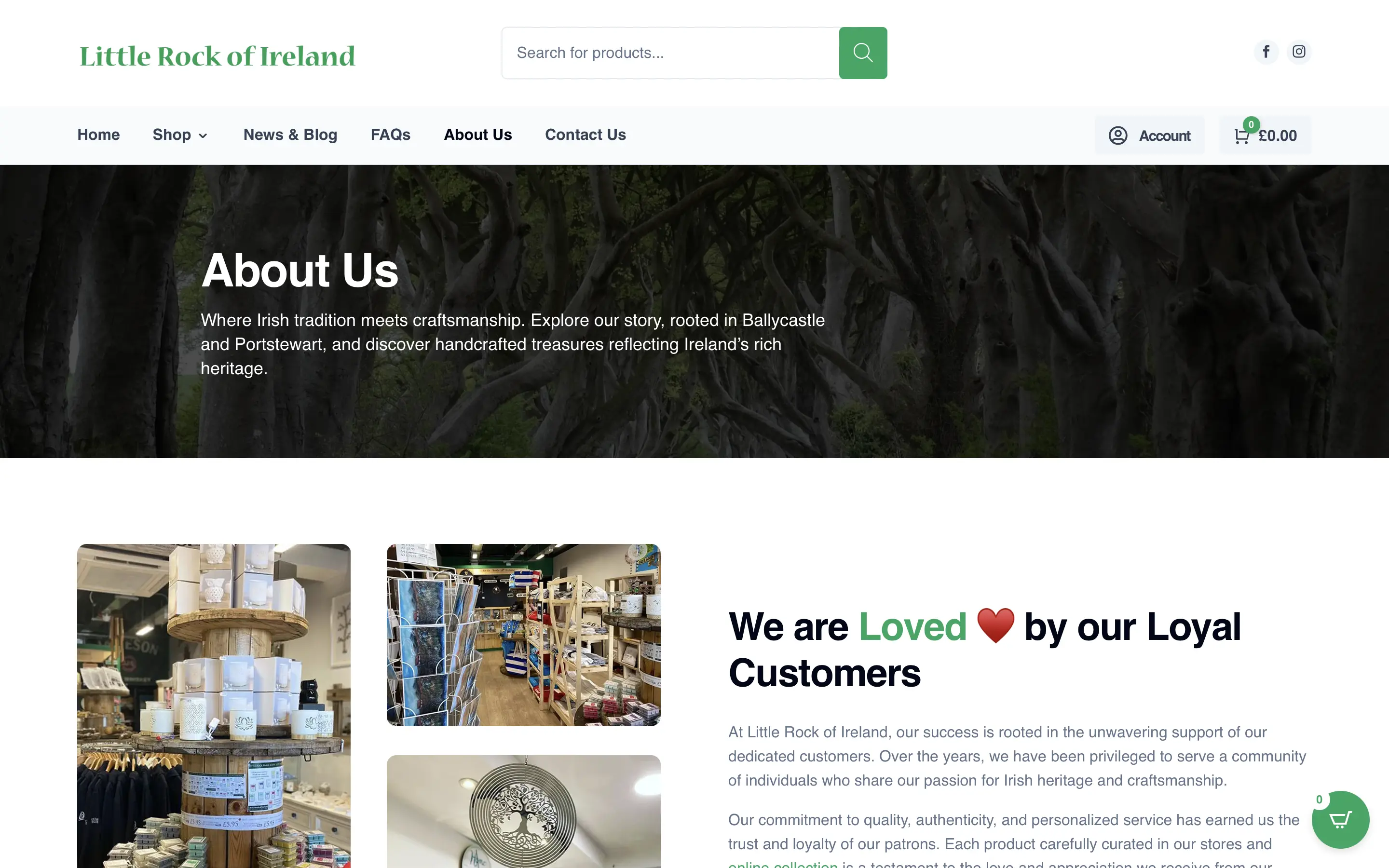 Little Rock of Ireland About Us on Desktop