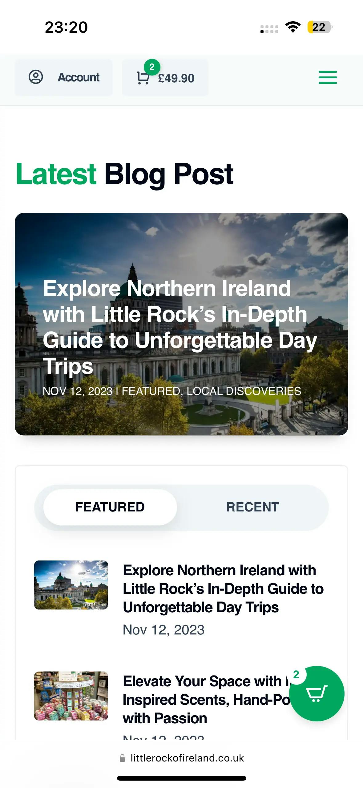 Little Rock of Ireland Blog on Mobile