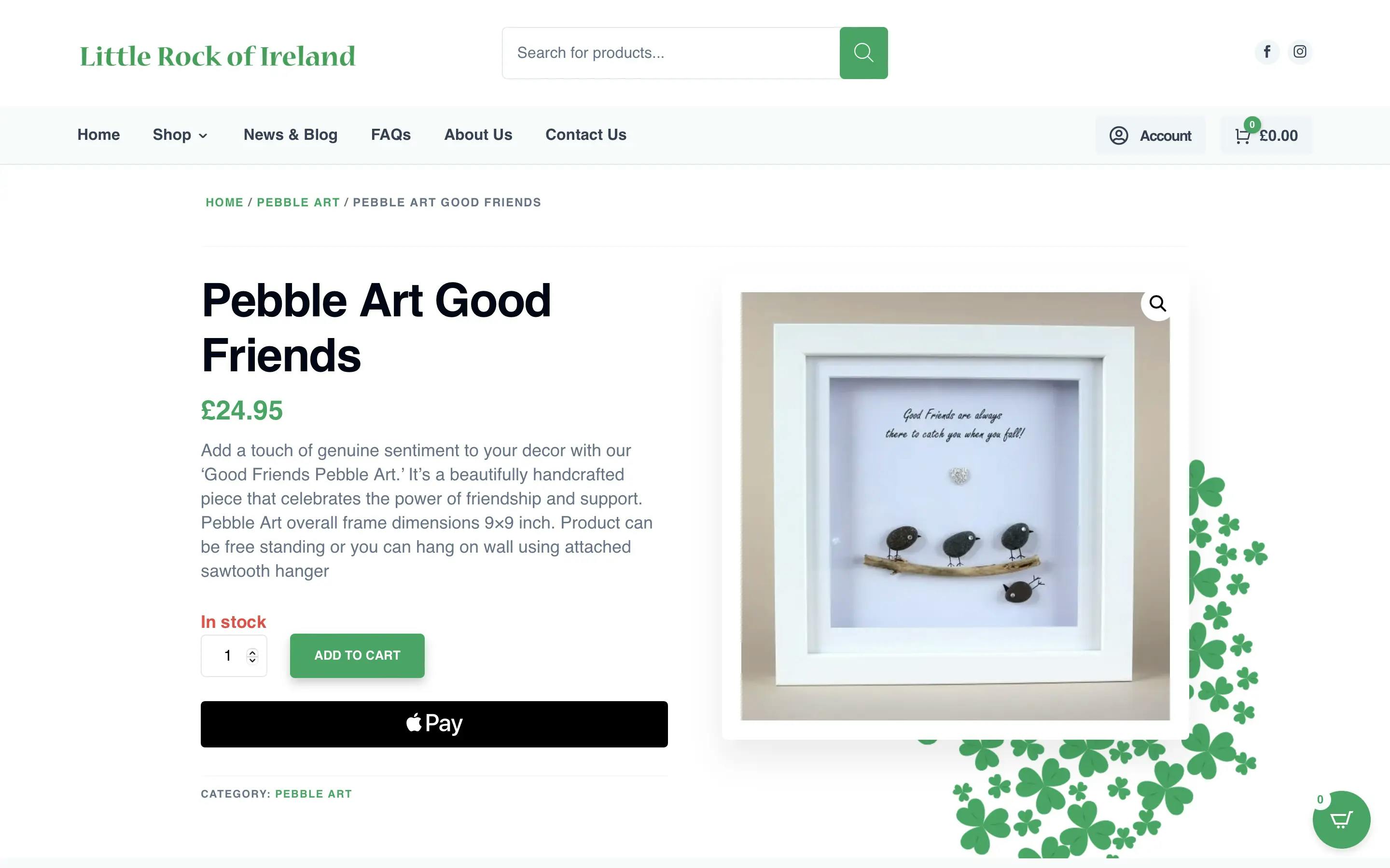 Little Rock of Ireland Product Page on Desktop