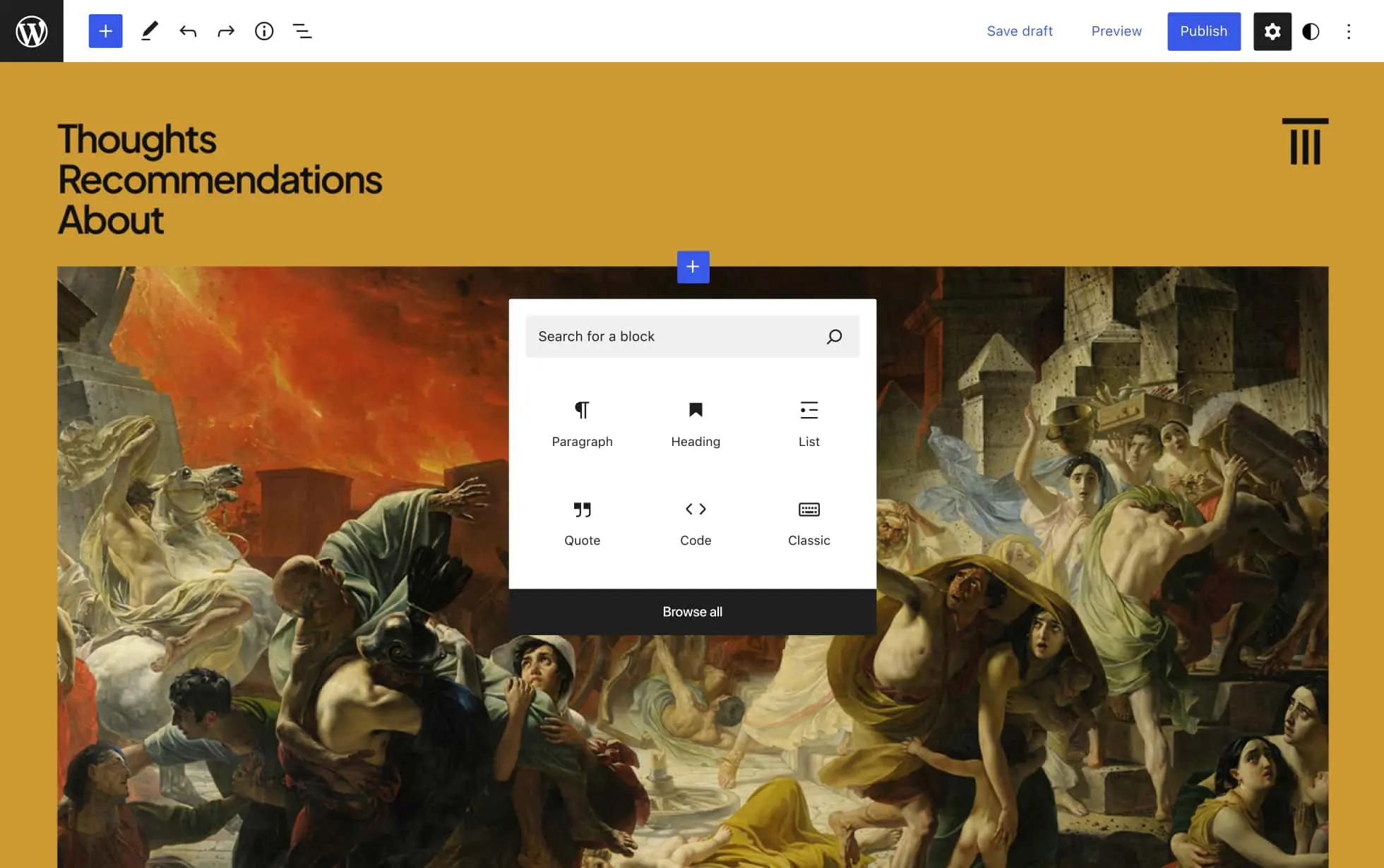 WordPress builder in action